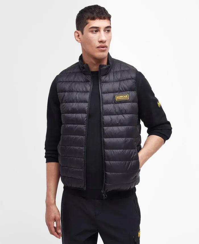 Racer Reed Gilet Black Men Barbour Gilets and Liners