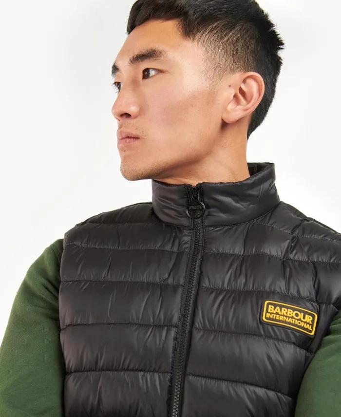 Racer Reed Gilet Black Men Barbour Gilets and Liners