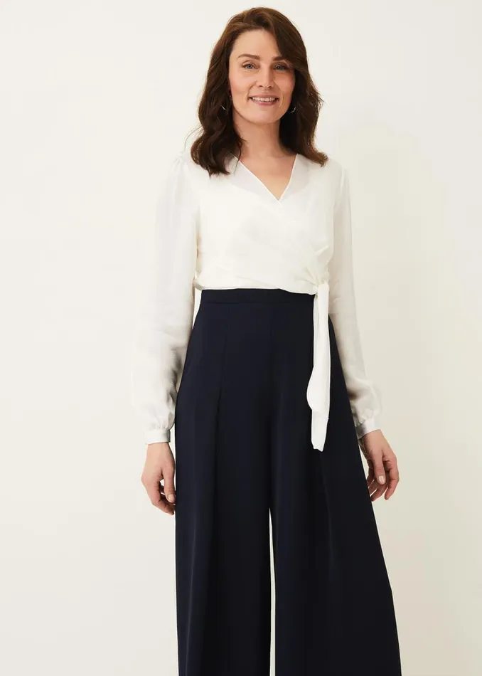 Rachael Wide Leg Jumpsuit Ivorynavy Women Phase Eight Jumpsuits