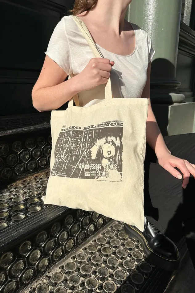 Radio Silence Tote Bag Ivory Women Brandy Melville Bags and Backpacks