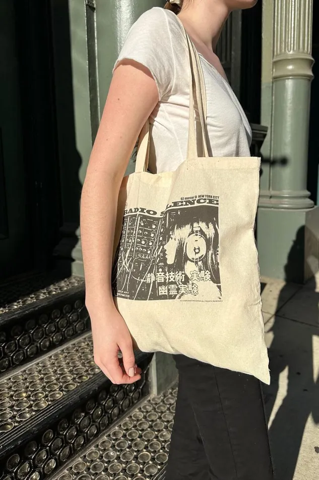 Radio Silence Tote Bag Ivory Women Brandy Melville Bags and Backpacks