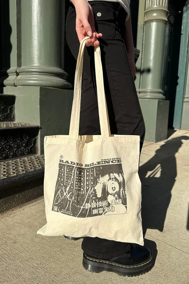Radio Silence Tote Bag Ivory Women Brandy Melville Bags and Backpacks