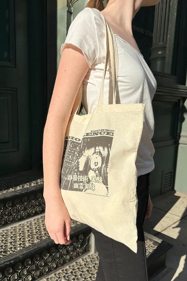 Radio Silence Tote Bag Ivory Women Brandy Melville Bags and Backpacks