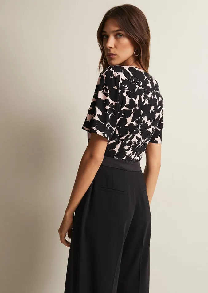 Raelora Floral Wrap Top Multicoloured Women Phase Eight Tops and TShirts