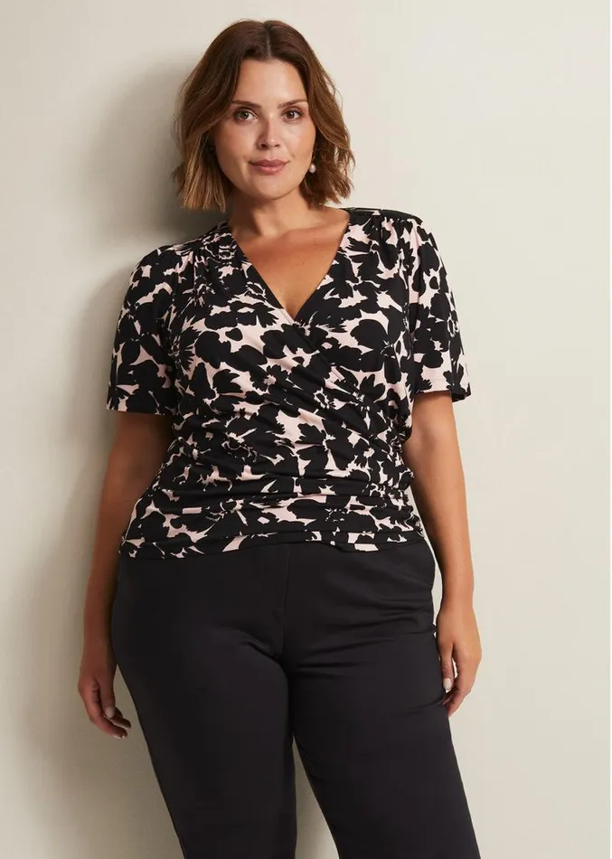 Raelora Floral Wrap Top Multicoloured Women Phase Eight Tops and TShirts