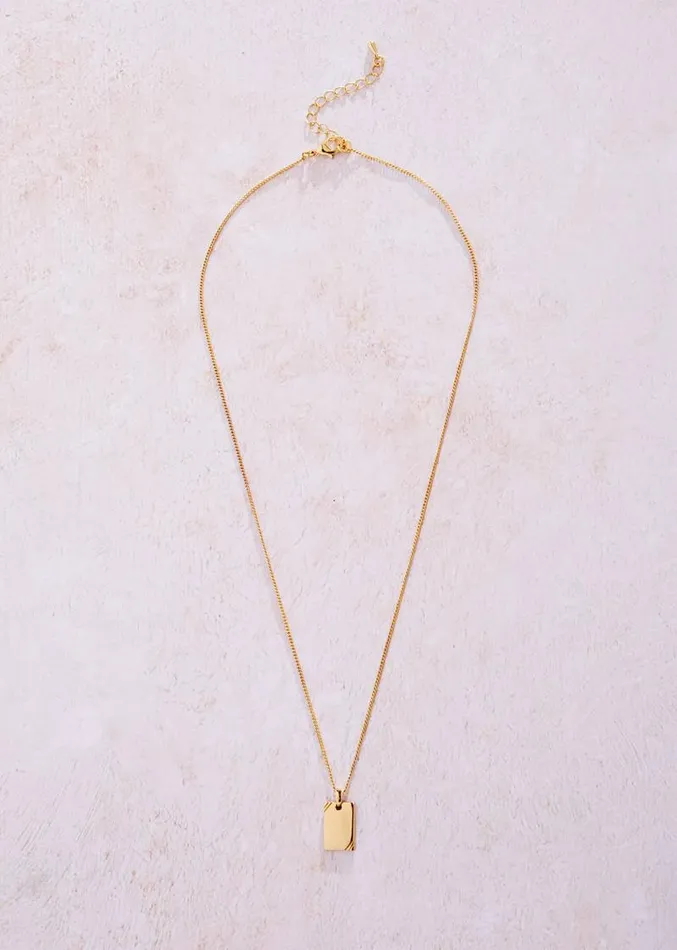 Rectangle Pendant Necklace Gold Plated Women Phase Eight Jewellery