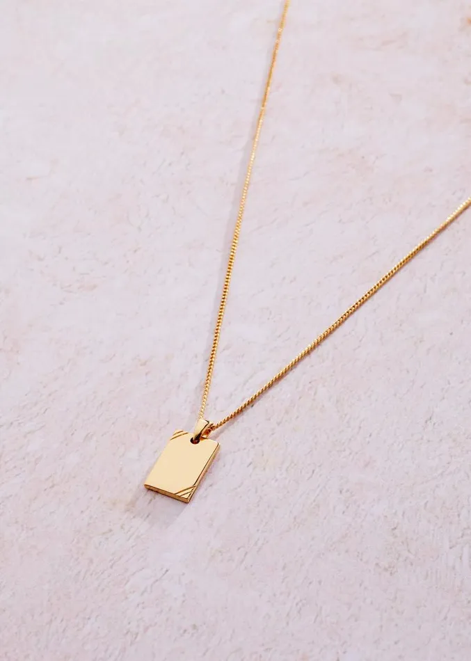 Rectangle Pendant Necklace Gold Plated Women Phase Eight Jewellery