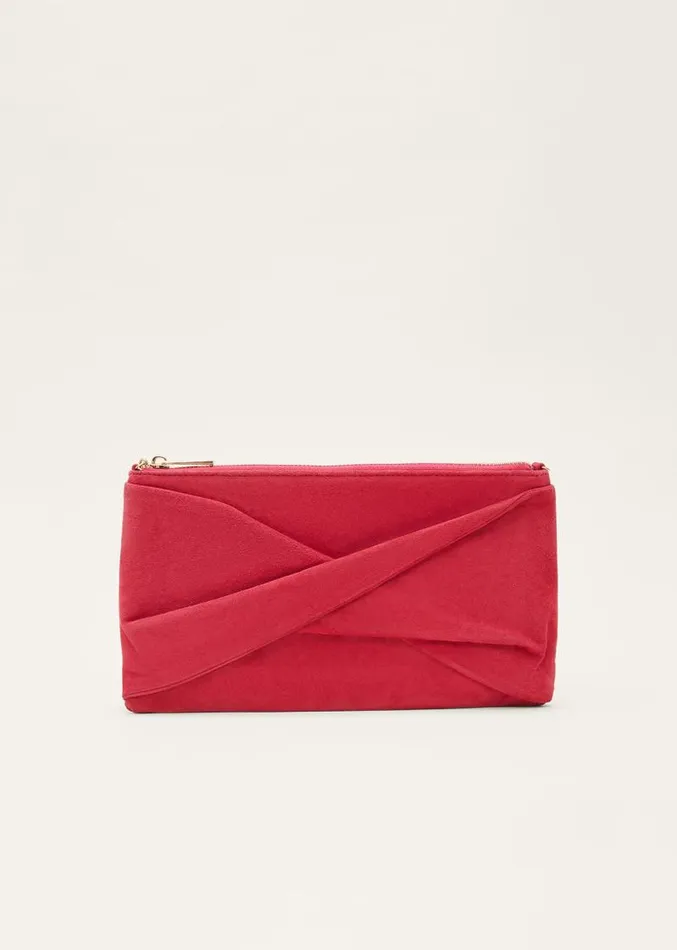 Red Suede Clutch Bag Lipstick Women Phase Eight Bags and Clutches