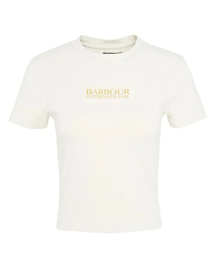 Reign Cropped TShirt Green Smoke Women Barbour TShirts