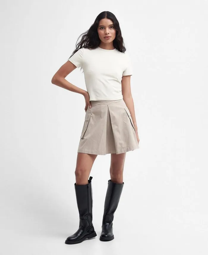 Reign Cropped TShirt Green Smoke Women Barbour TShirts