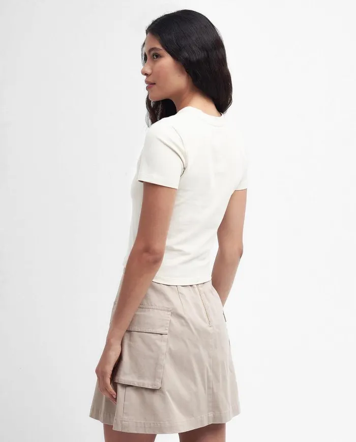 Reign Cropped TShirt Green Smoke Women Barbour TShirts