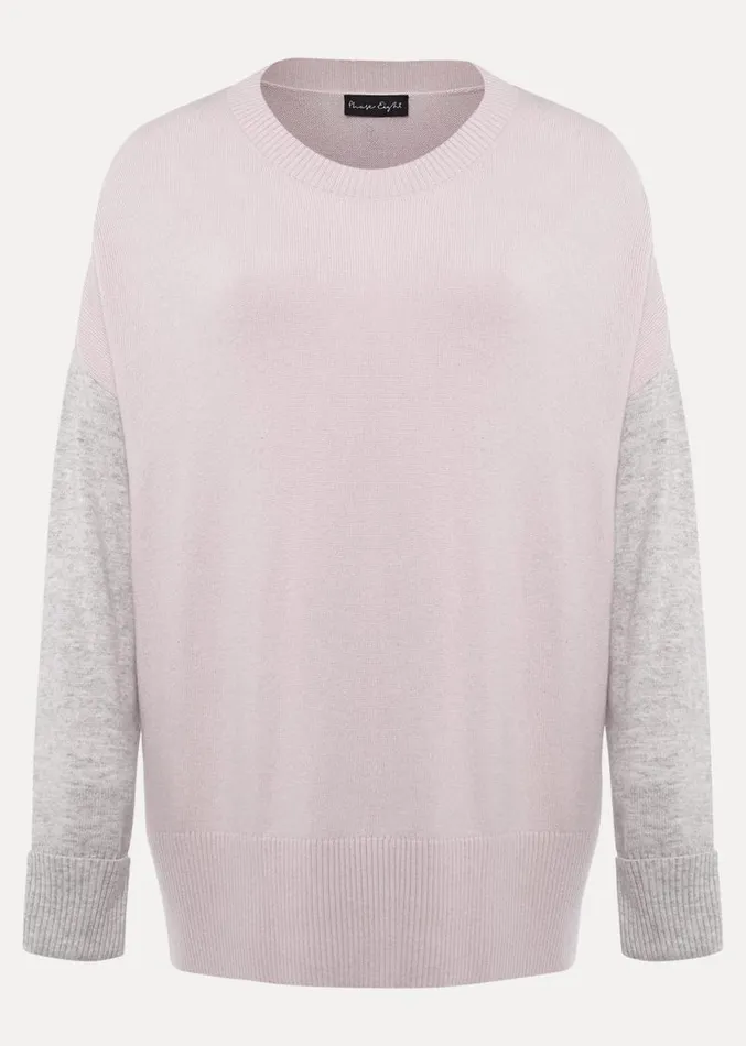 Rema Wool Cashmere Colourblock Jumper Greypink Women Phase Eight Knitwear