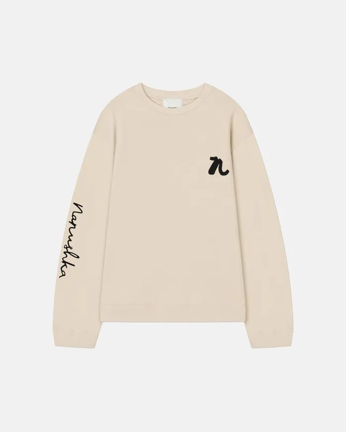 Remy Fleece Sweatshirt CremeBlack Dragon Embroidery MenWomen Nanushka Sweatshirts