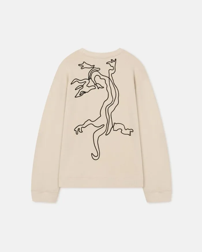 Remy Fleece Sweatshirt CremeBlack Dragon Embroidery MenWomen Nanushka Sweatshirts