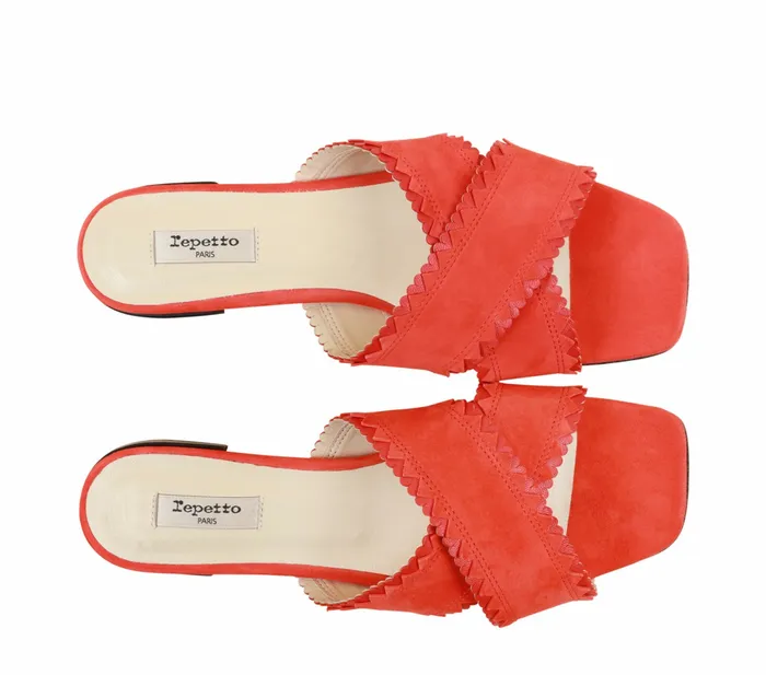 Repetto Womens Mules Poline Sandals Hibiscus Red Near Me