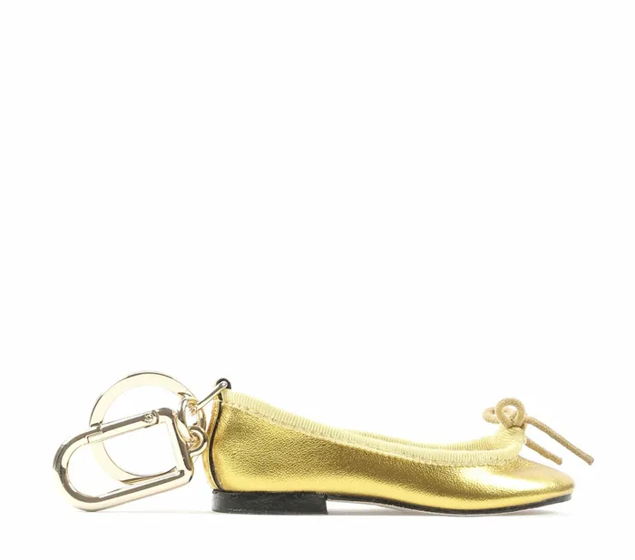 Repetto Womens Small Leather Goods Cendrillon Keychain Maharadja Gold Online