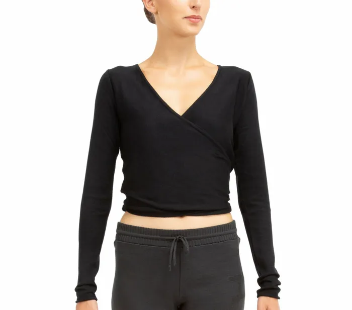Repetto Womens Tops Knitted WrapOver Black
