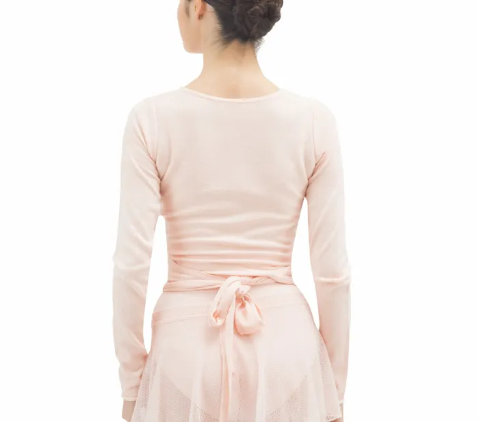 Repetto Womens WarmUp Long Sleeved WrapOver Petal Pink