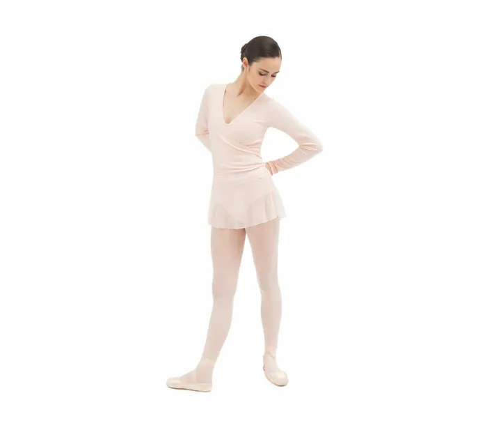 Repetto Womens WarmUp Long Sleeved WrapOver Petal Pink