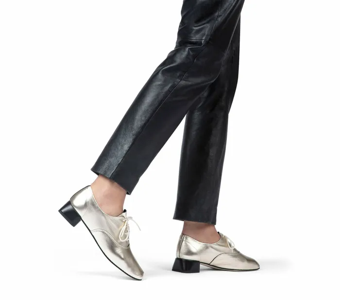 Repetto Womens Wedding Shoes Mark Oxford Shoes Light Gold And Black On Sale
