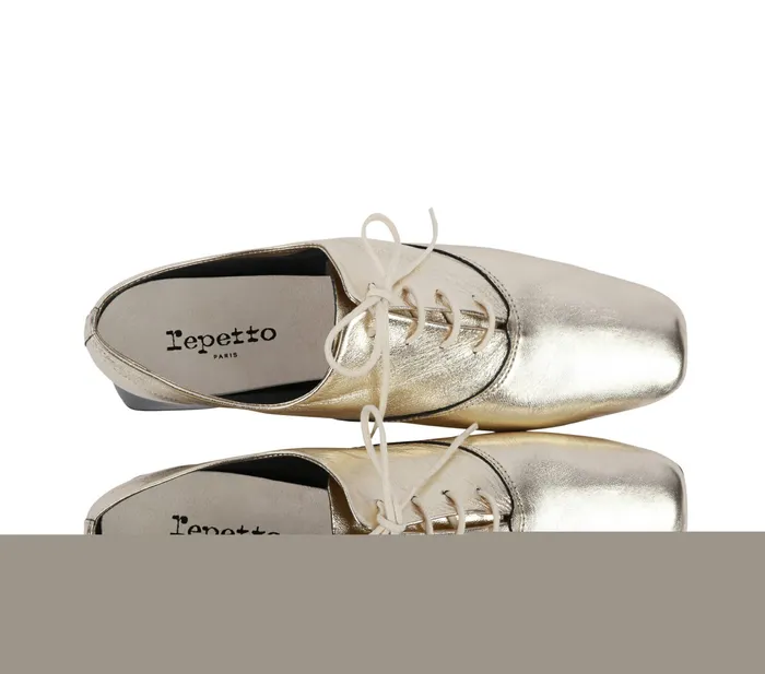 Repetto Womens Wedding Shoes Mark Oxford Shoes Light Gold And Black On Sale