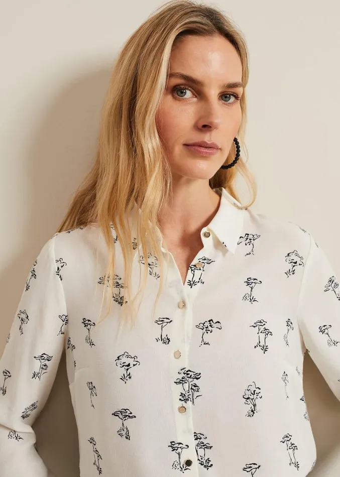 Riley Printed Shirt Ivory Women Phase Eight Shirts and Blouses