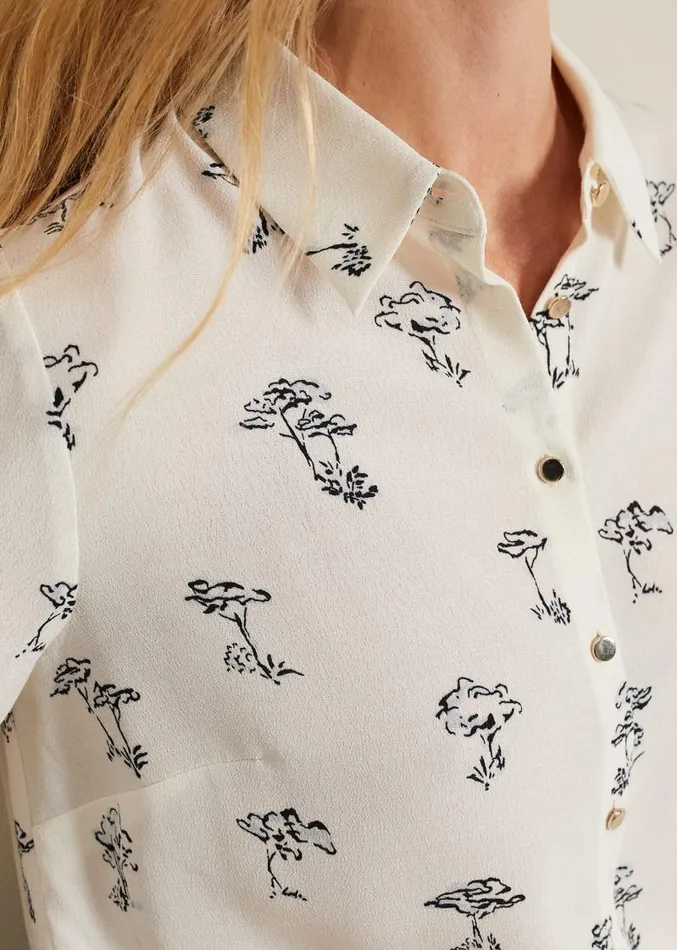 Riley Printed Shirt Ivory Women Phase Eight Shirts and Blouses