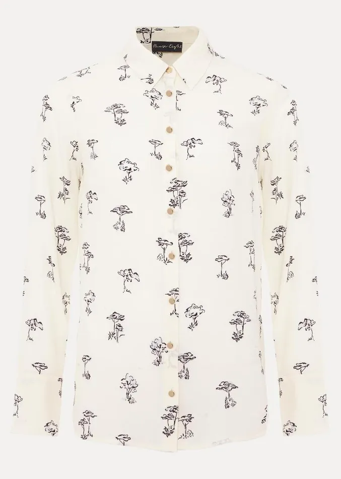 Riley Printed Shirt Ivory Women Phase Eight Shirts and Blouses