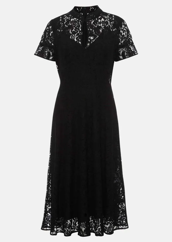 Rimsha Black Lace Midi Dress Black Women Phase Eight Dresses