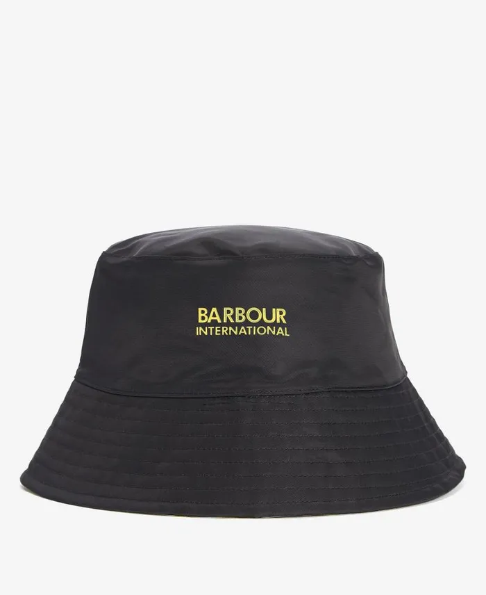 Ripley Reversible Bucket Hat Blackyellow Men Barbour Hats