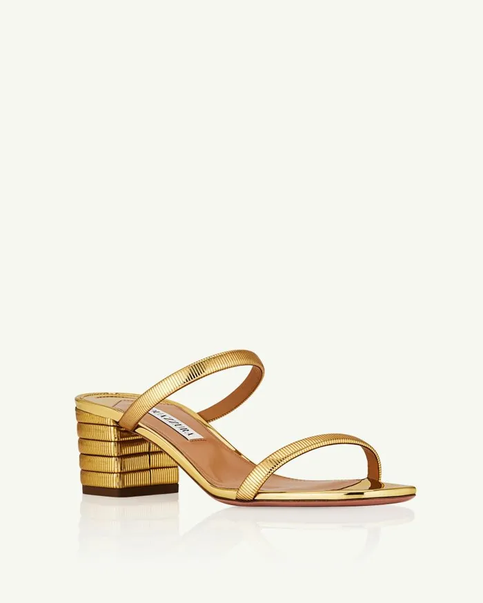 Riviera Chain Sandal 50 Gold Women Aquazzura Sandals