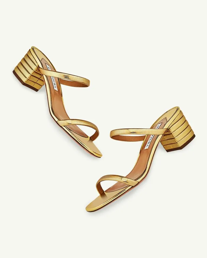 Riviera Chain Sandal 50 Gold Women Aquazzura Sandals Riviera Chain Sandal 50 Gold Women Aquazzura Sandals