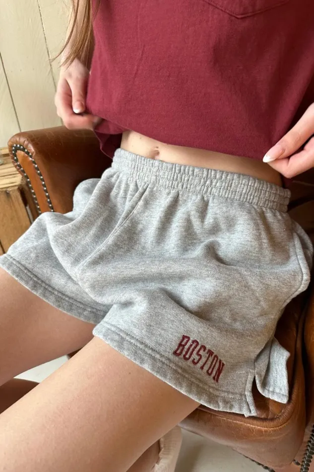 Rosa Boston Fleece Sweatshorts Grey Women Brandy Melville Bottoms