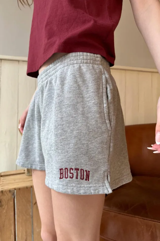 Rosa Boston Fleece Sweatshorts Grey Women Brandy Melville Bottoms