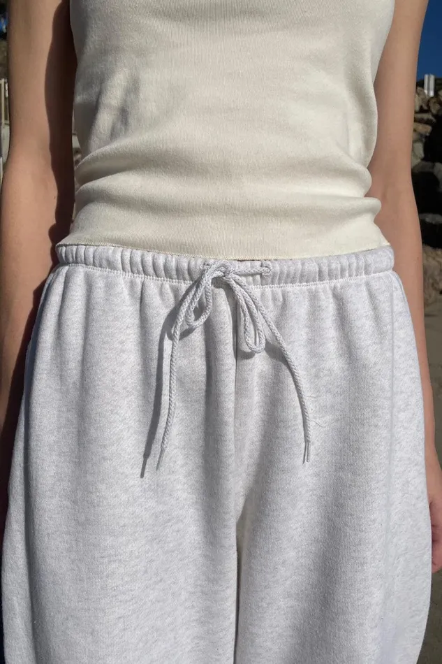 Rosa Tie Sweatpants Heather White Women Brandy Melville Sweatpants and Sweatshirts
