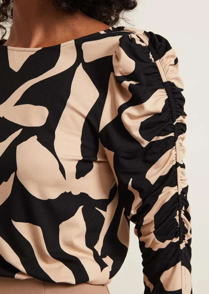 Rosalita Bow Print Top Neutral Women Phase Eight Tops and TShirts