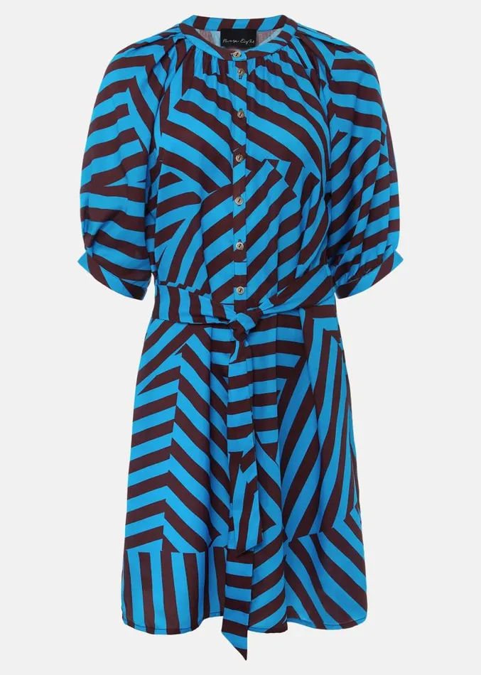 Rosella Striped Mini Dress Bluechocolate Women Phase Eight Dresses