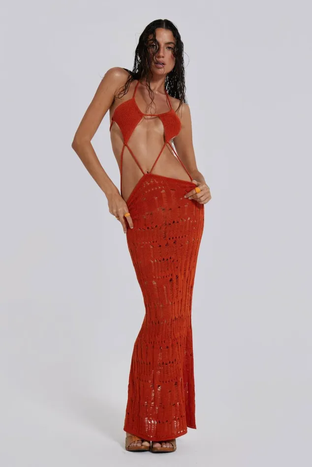 Rumba Maxi Dress Orange Women Jaded London Beach Cover Ups