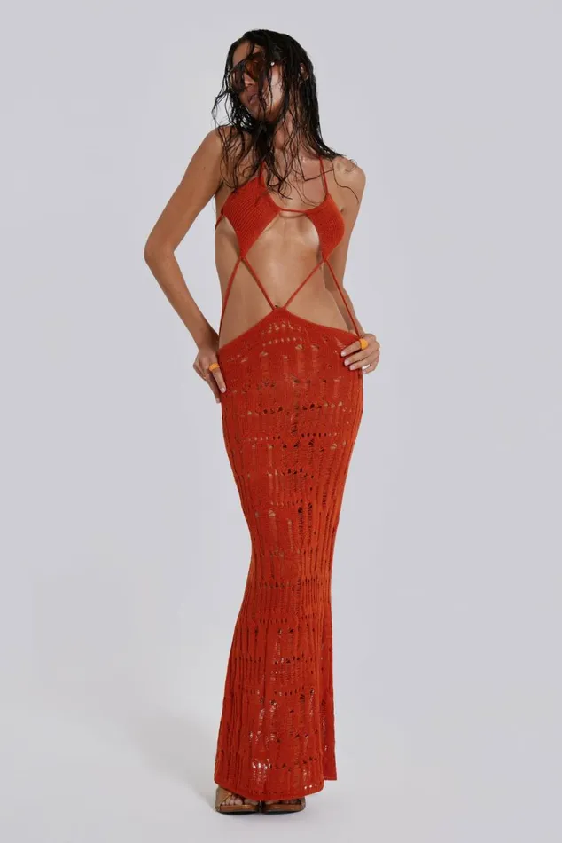 Rumba Maxi Dress Orange Women Jaded London Beach Cover Ups