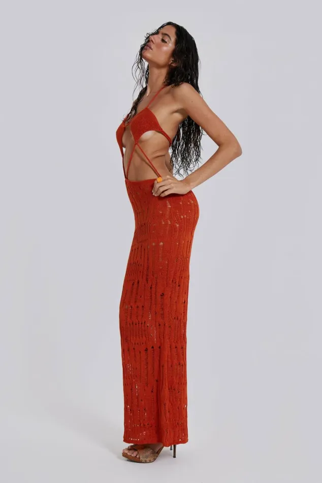 Rumba Maxi Dress Orange Women Jaded London Beach Cover Ups