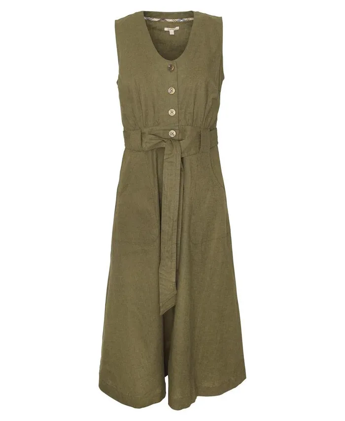 Rutherglen Sleeveless Midi Dress Classic Navy Women Barbour Dresses and Skirts