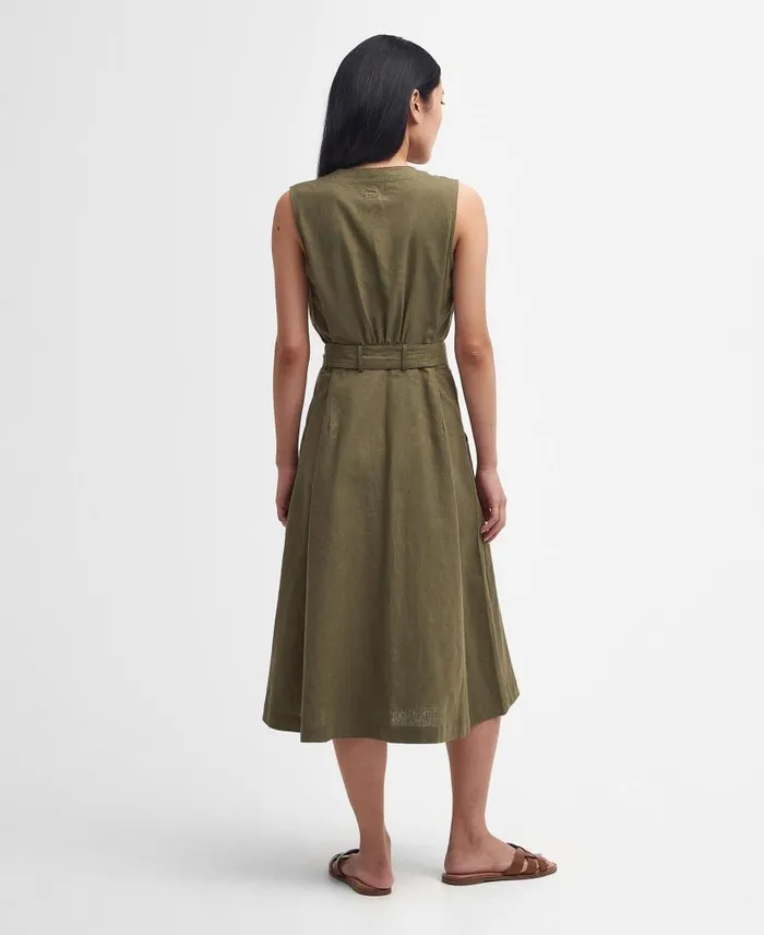 Rutherglen Sleeveless Midi Dress Classic Navy Women Barbour Dresses and Skirts