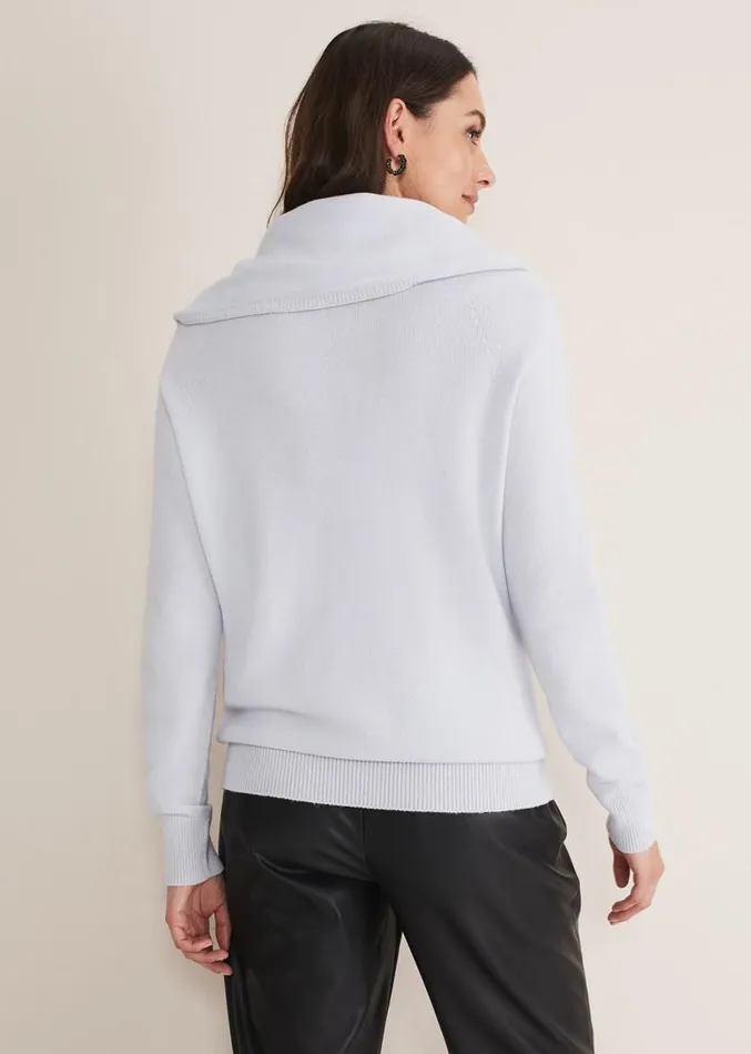 Rylee Roll Neck Knit Ice Blue Women Phase Eight Knitwear