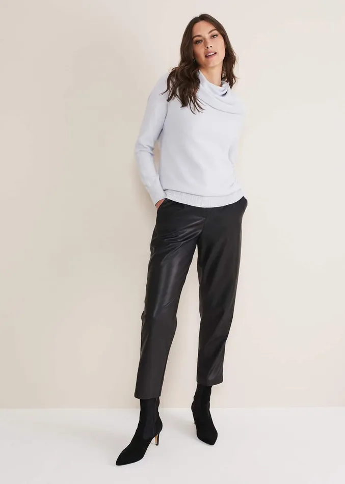 Rylee Roll Neck Knit Ice Blue Women Phase Eight Knitwear