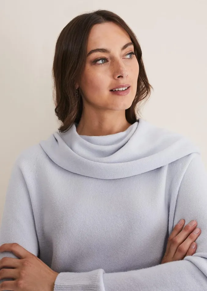 Rylee Roll Neck Knit Ice Blue Women Phase Eight Knitwear