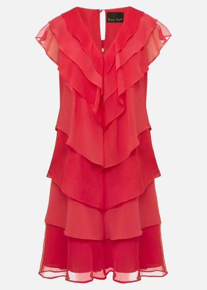 Sage Pleated Ruffle Mini Dress Raspberry Women Phase Eight Dresses
