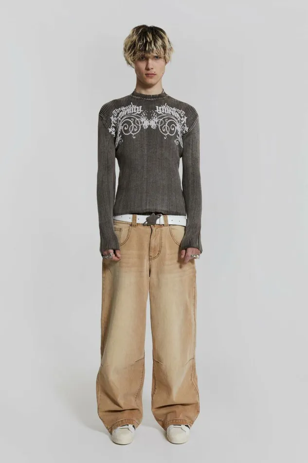 Sand Colossus Baggy Jeans Beige WomenMen Jaded London Colossus Jeans