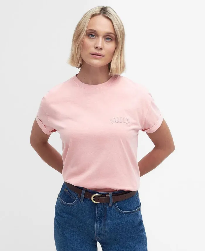 Sandgate Logo TShirt Nephrite Green Women Barbour TShirts
