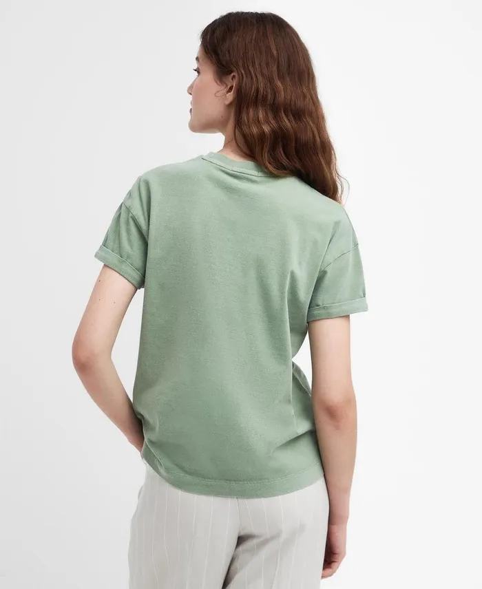 Sandgate Logo TShirt Nephrite Green Women Barbour TShirts