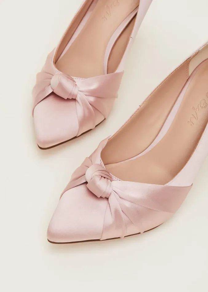 Satin Knot Front Court Shoe Antique Rose Women Phase Eight Occasion Shoes